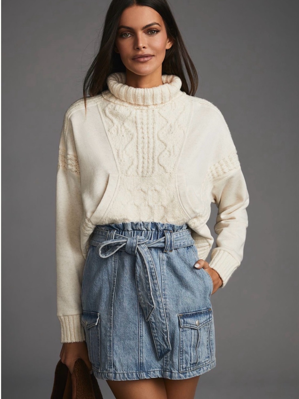 Anthropologie Daily Practice Cable Knit Sweater